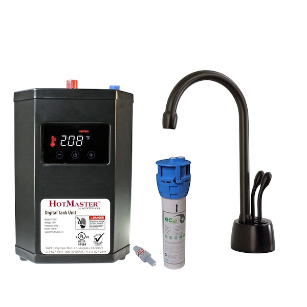 Westbrass Develosah 9" 2-Handle Instant Hot and Cold Water Dispenser with Heat Tank, Oil Rubbed Bronze DT1F272-12 - main